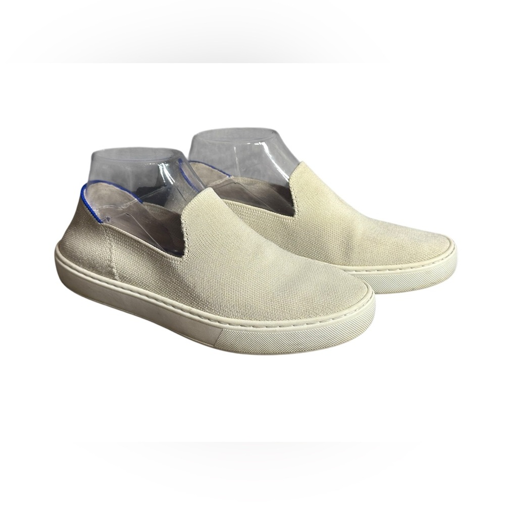 Rothys Shoes Womens 7 Slip On Sneakers Beige Knit Casual Slip On Flats Comfort